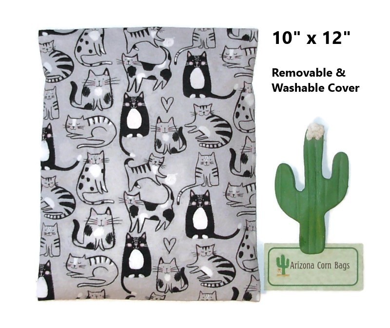 CORN Heating Bag w/WASHABLE Cover 10" x 12" Sectioned~ LOWER BACK~100% Natural!
