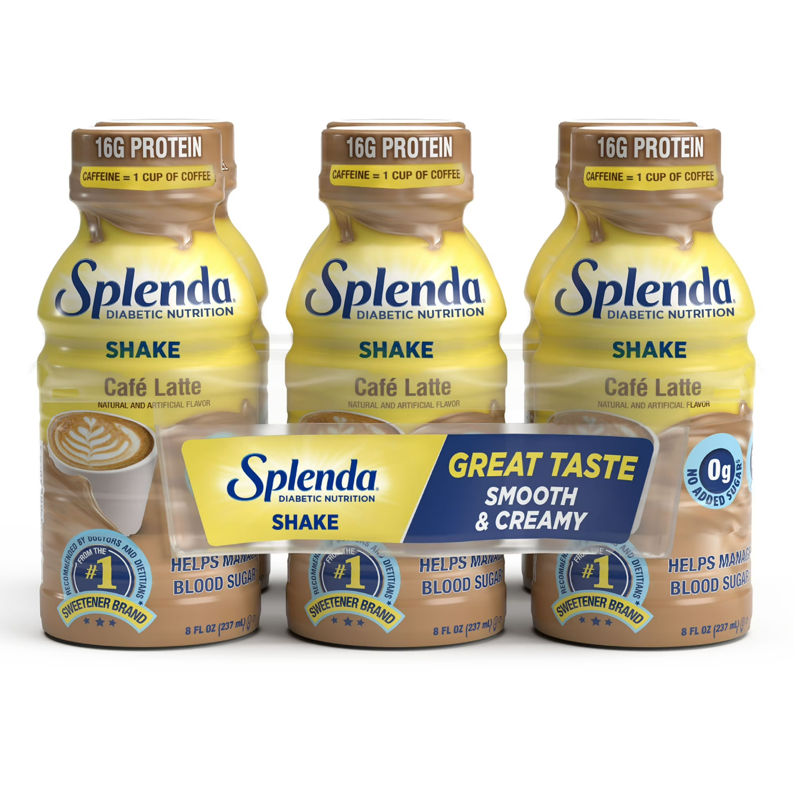 Splenda Diabetes care shake To Help Manage Blood sugar 8oz café Latte 6ct....