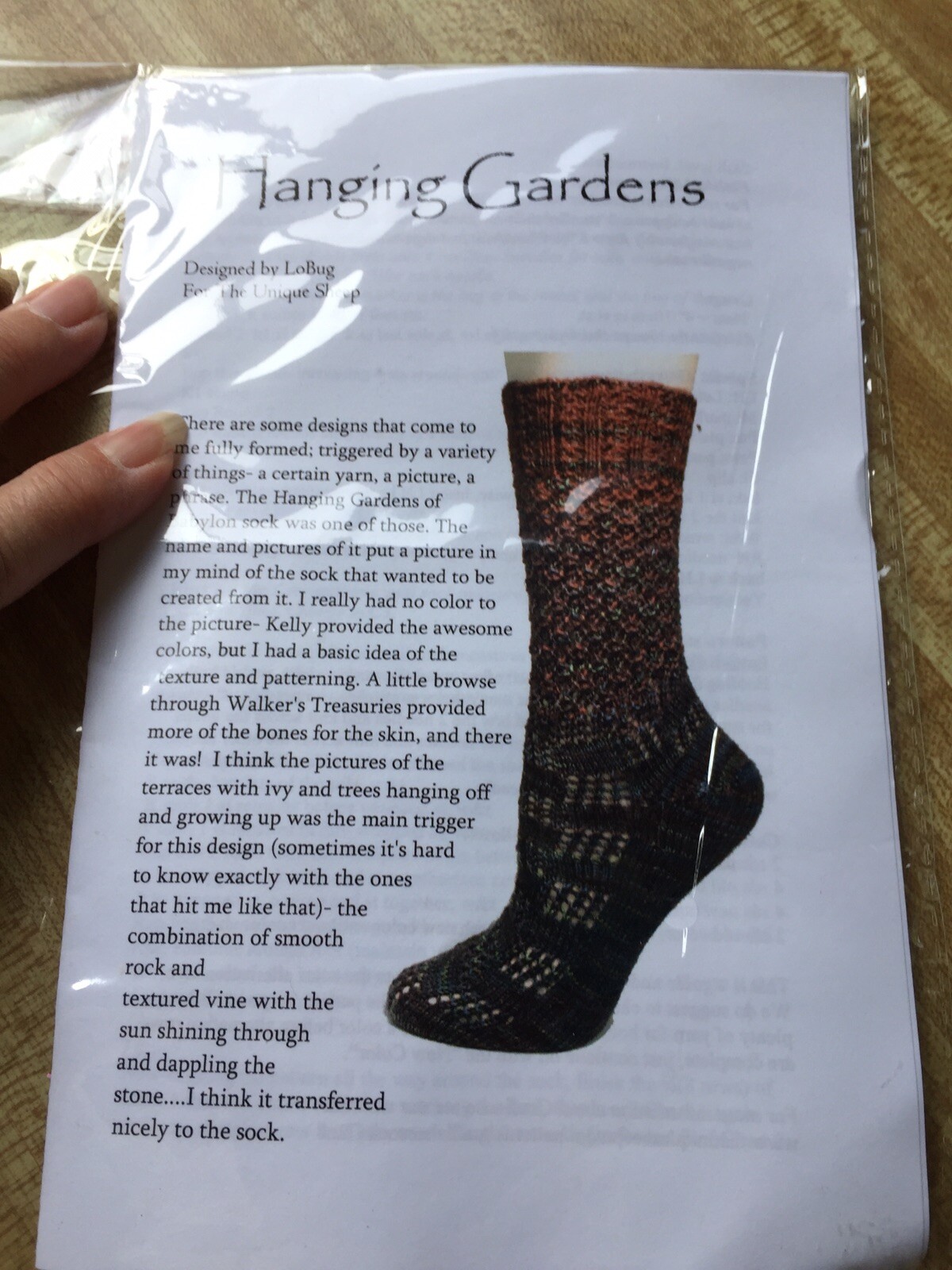 Hanging Gardens Socks: Single Knitting Pattern By LoBug. Designed For Gradients
