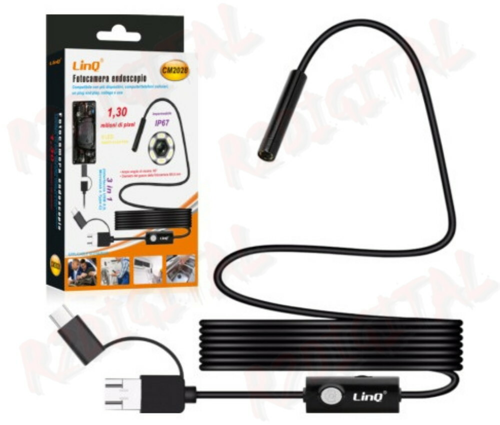 FLEXIBLE CAMERA 2Mt LED ENDOSCOPE CAMERA WATERPROOF INSPECTION