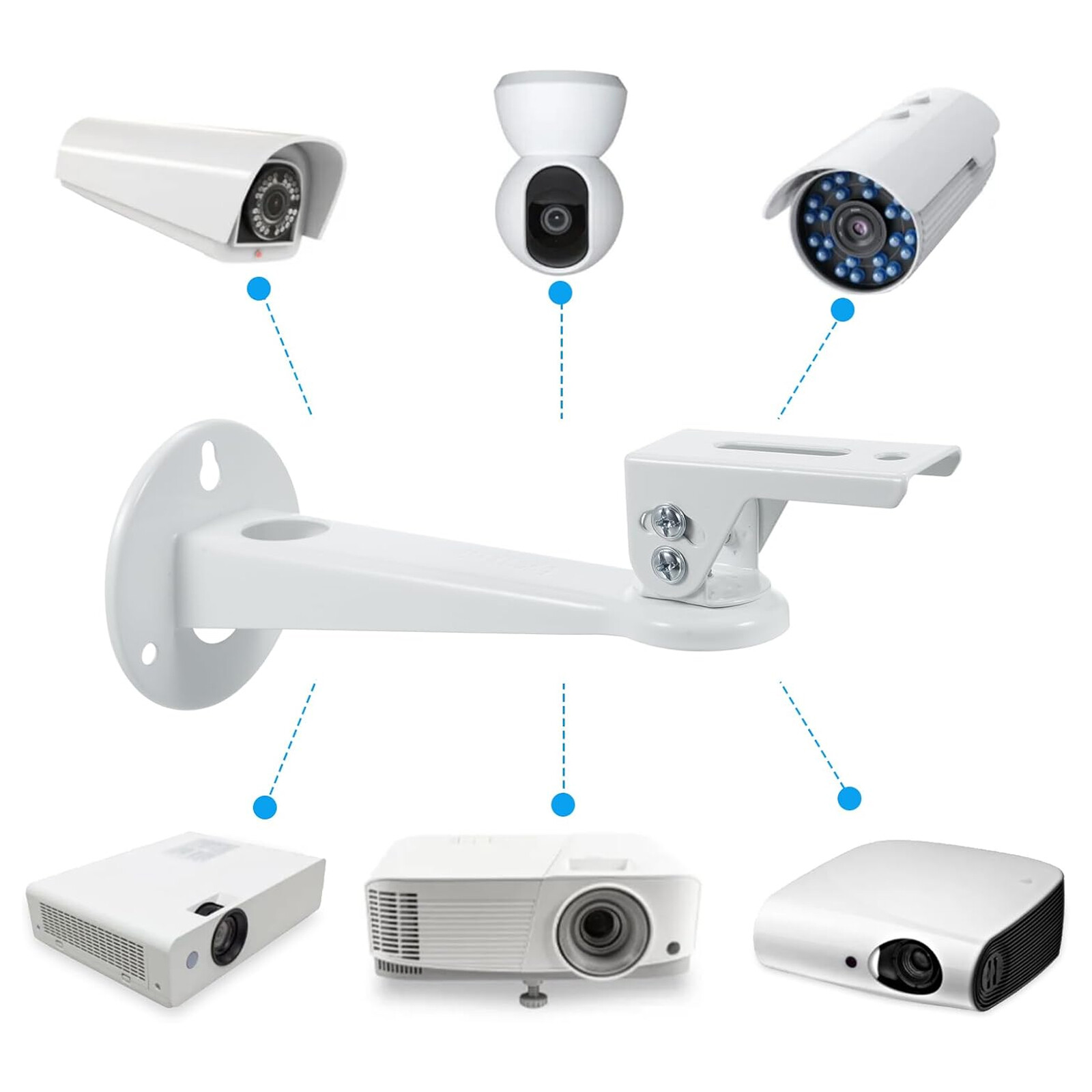 2pcs Mini Projector Wall Mount/CCTV Security Camera Housing Mount 360° Rotatable