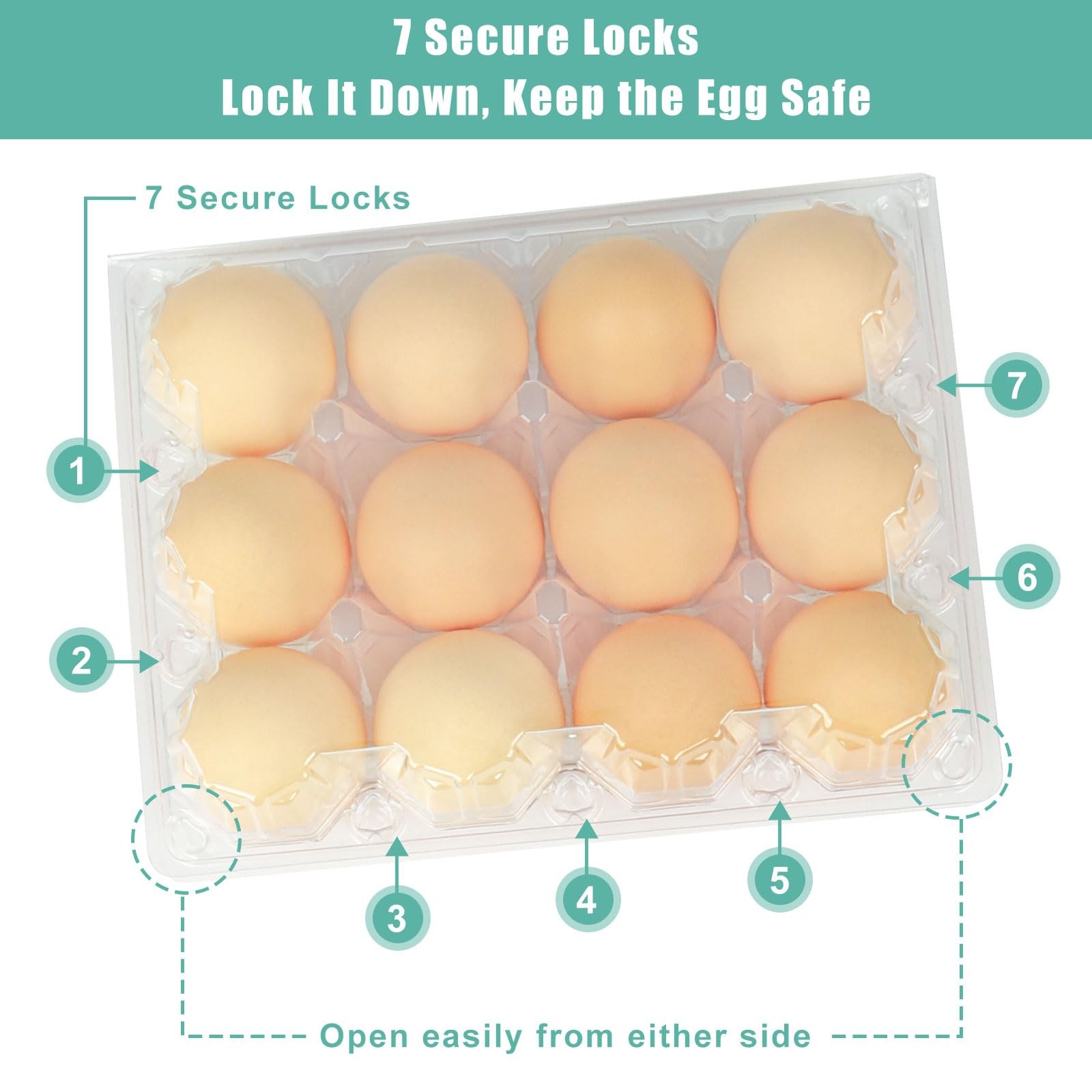 100 Packs Egg Cartons Cheap Bulk Plastic for 12 Eggs Clear Egg Cartons