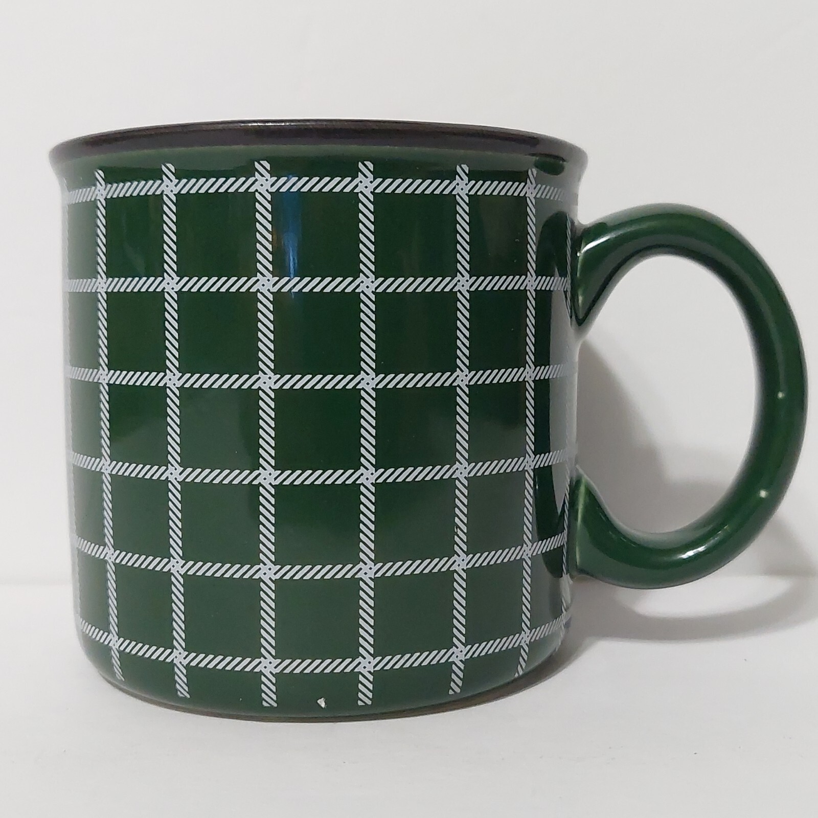 Hallmark Collectors Holiday Green Plaid Coffee Cup