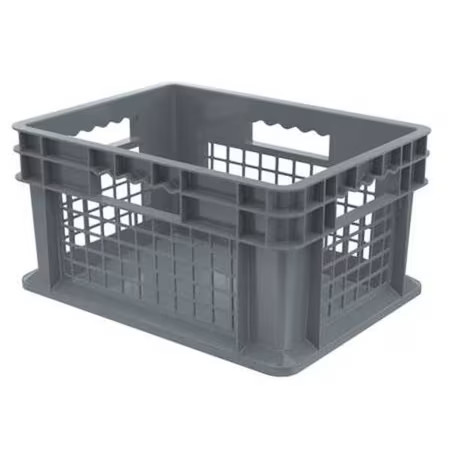 Akro-Mils 37278Grey Vented & Stackable Straight Wall Storage Container, 6.7