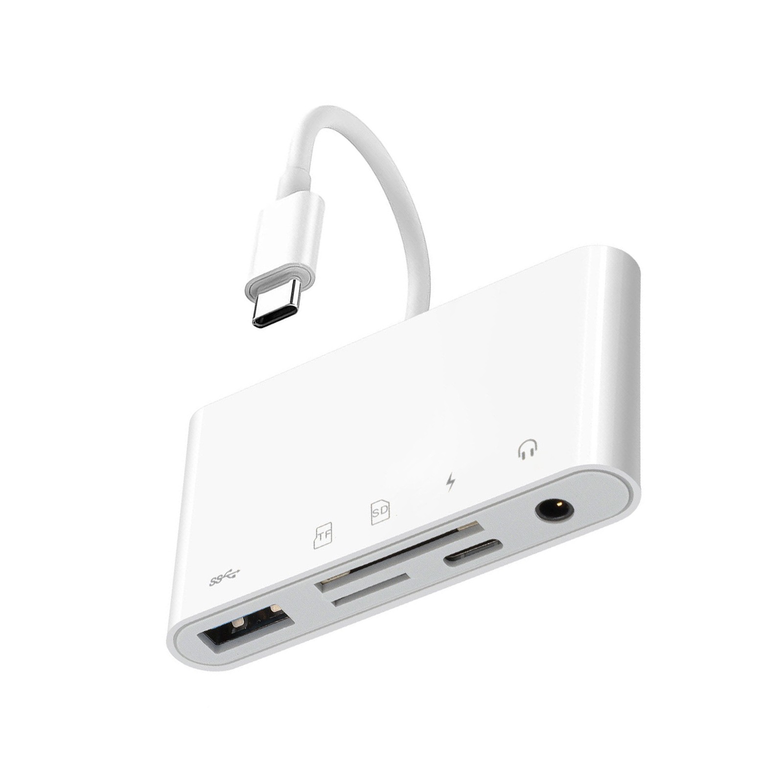 5-IN-1 USB-C Memory Card Reader High-Speed Hub Adapter for Micro SD SDXC CF SDHC