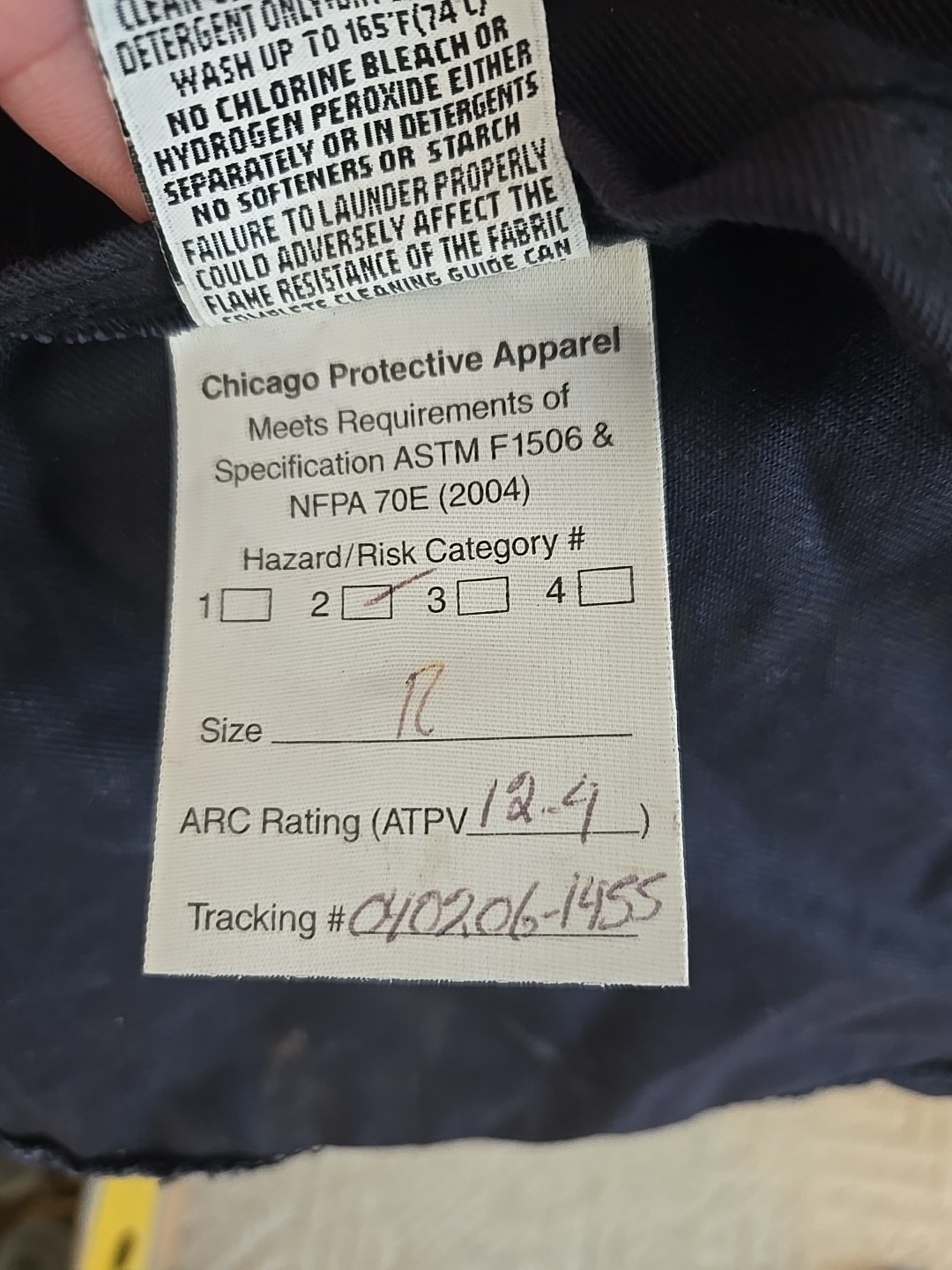 Chicago Arc Protective Gear Risk Cat 2