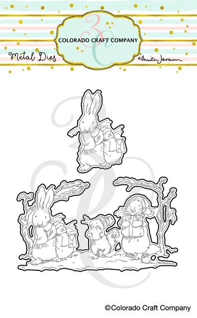 Anita Jeram~White Christmas Metal Die Set Colorado Craft Company AJ737-D