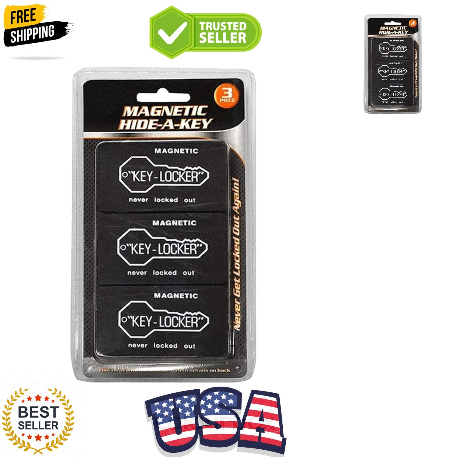 Magnetic Hide Key, 3-Piece