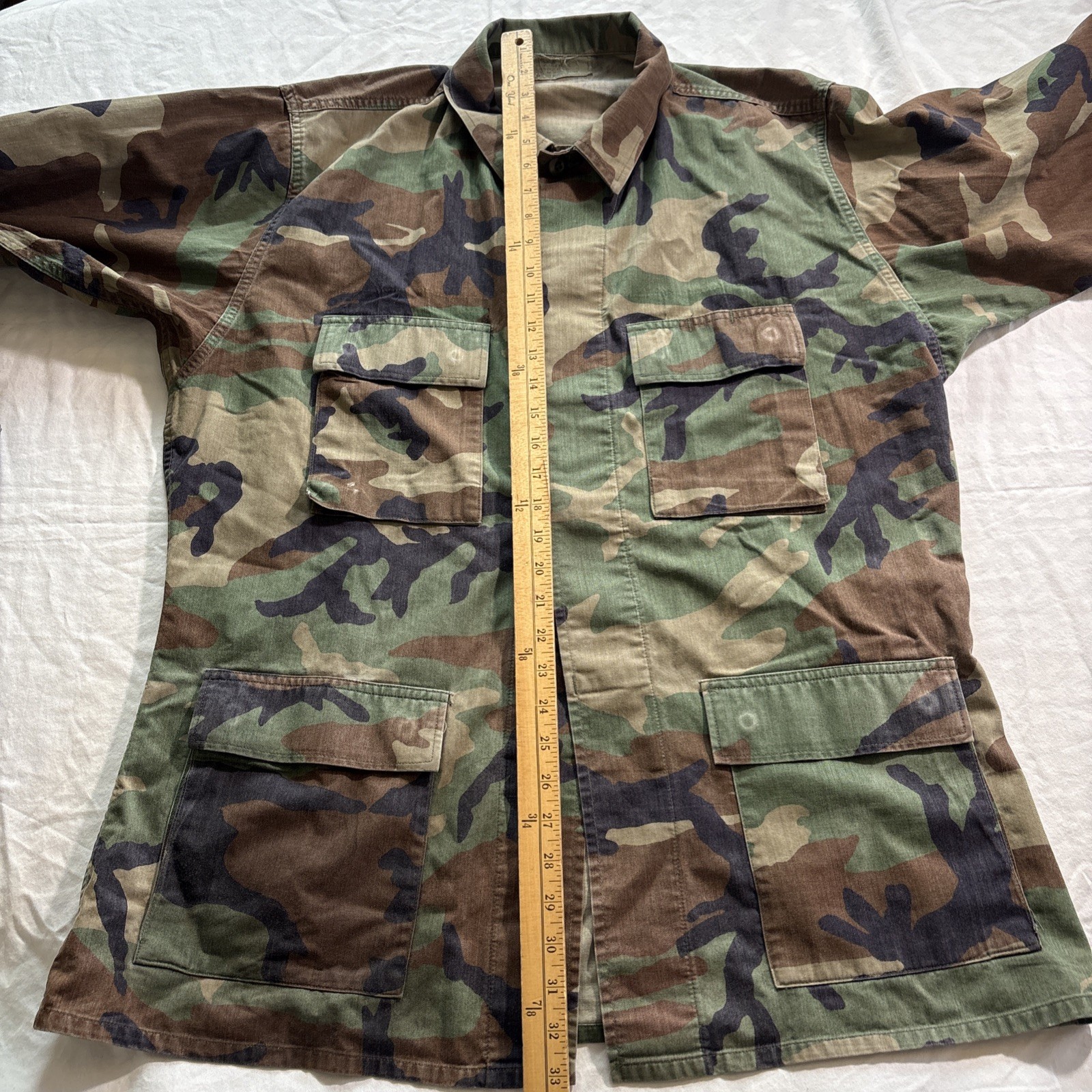 Military Issue Camo Shirt Jacket Large Longe