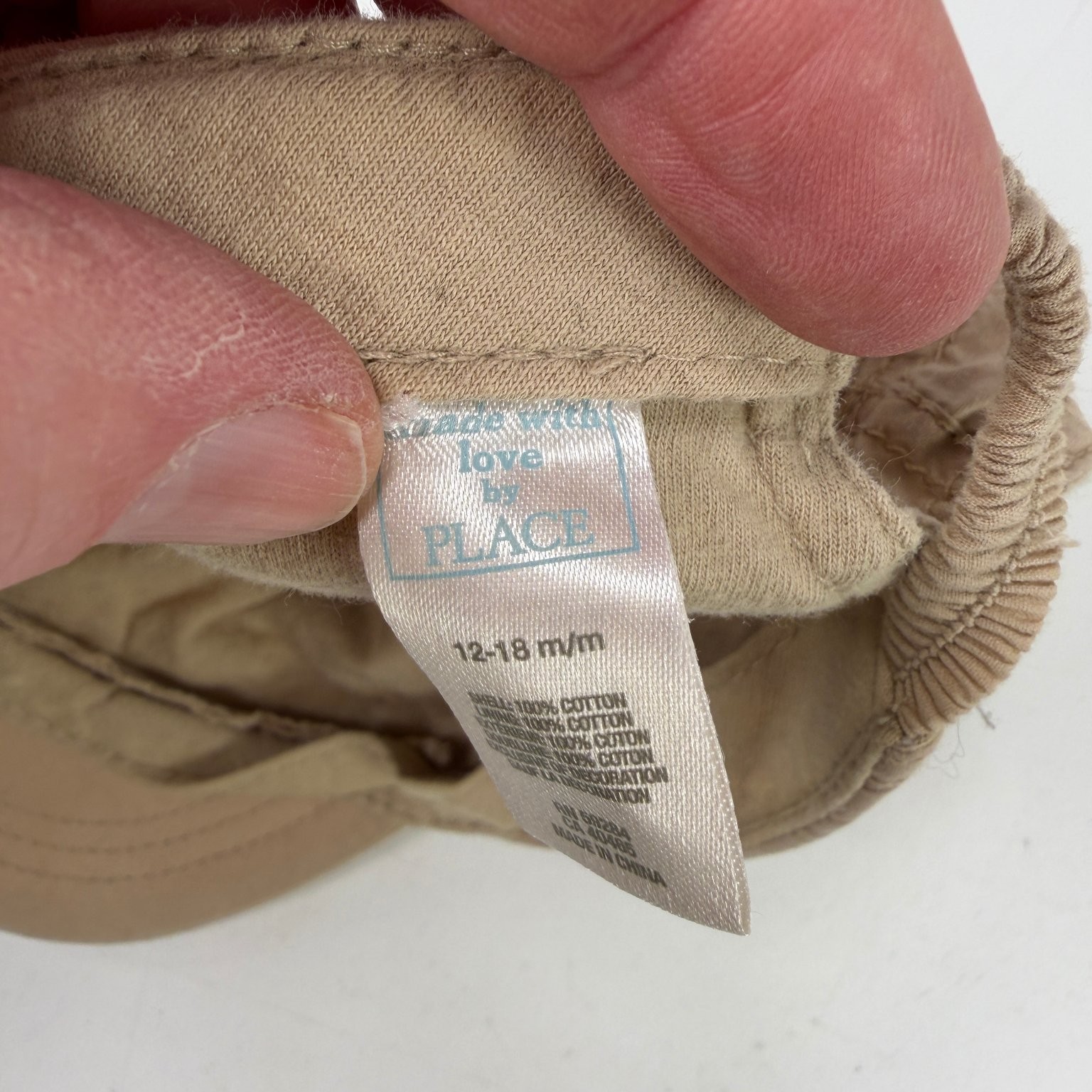 PLACE Boys Tan Hat 12-18M Cotton Sailing Ship Cadet Cap Nautical