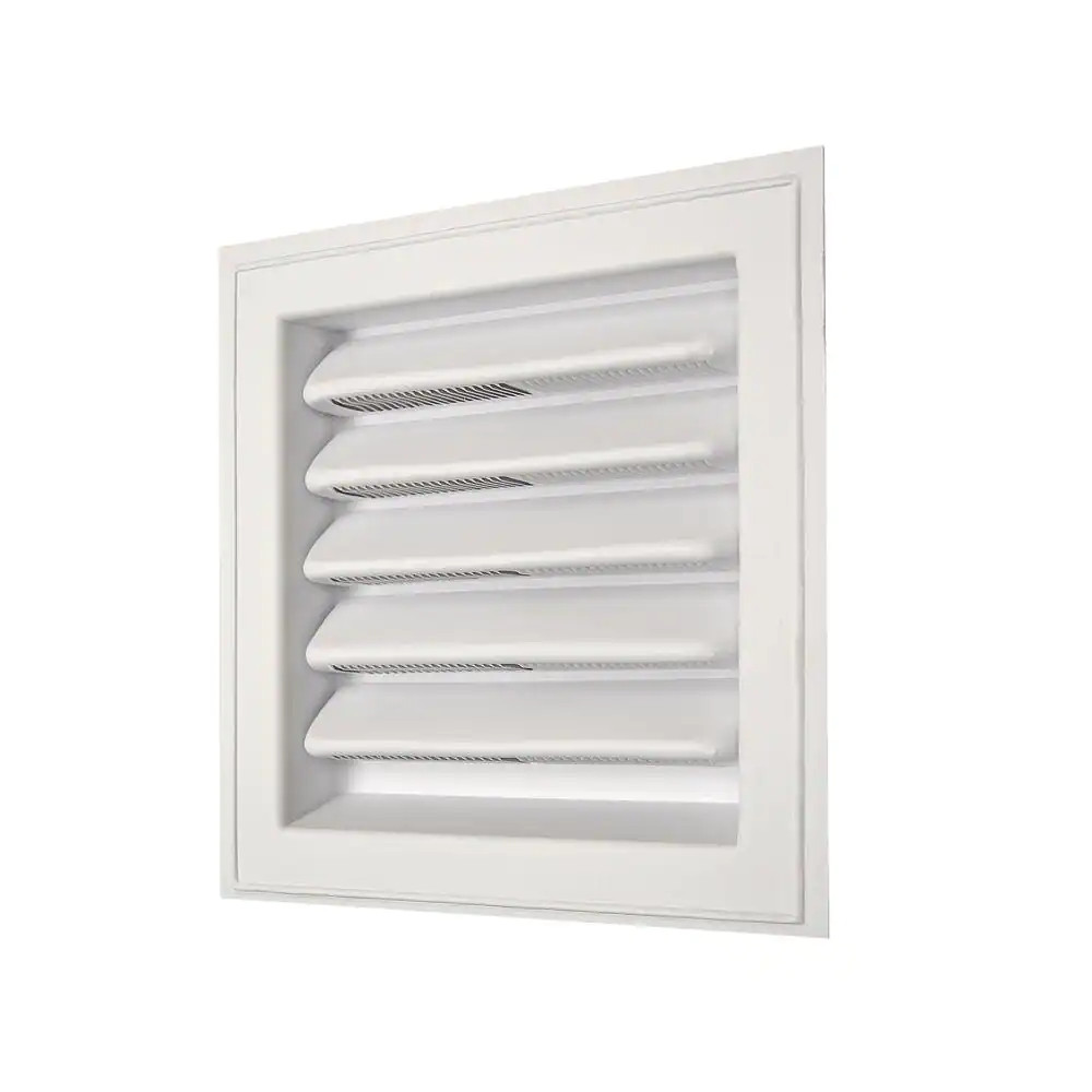 8 In. X 8 In. Plastic Wall Louver Static Vent in White