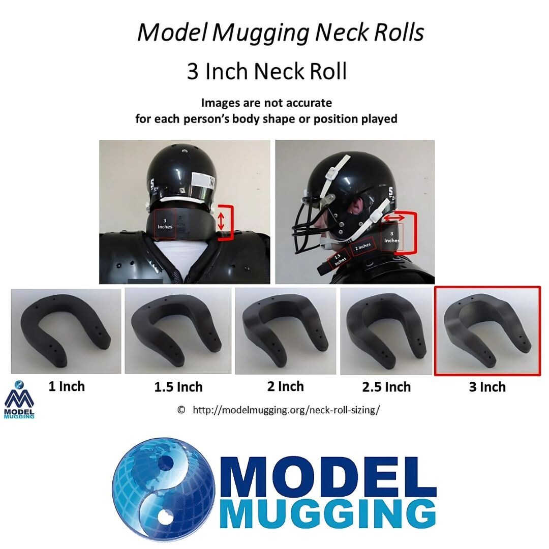 3 Inch Neck Collar / White Neck Roll with Tie Down Option by Model Mugging
