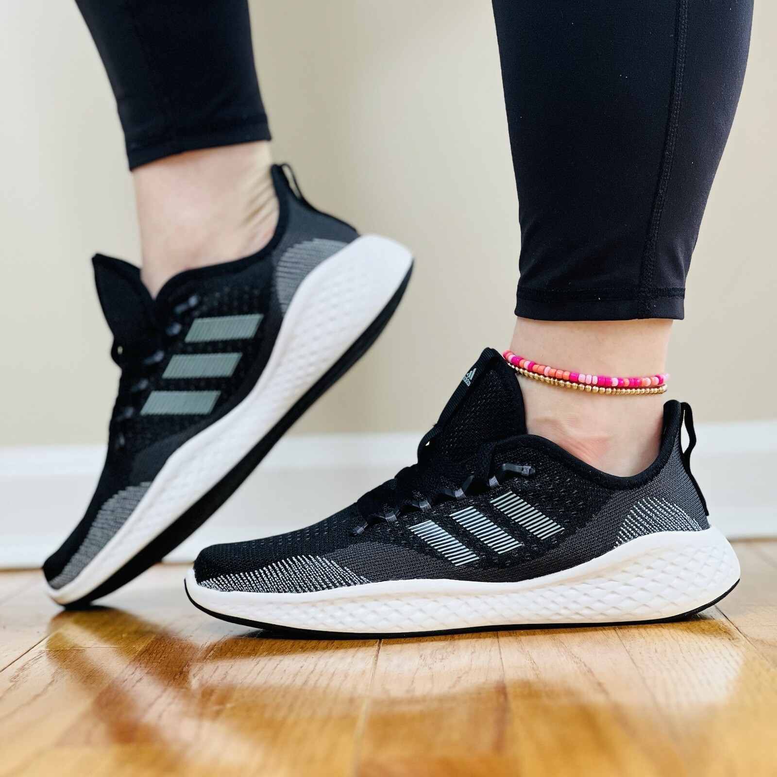 Adidas Fluidflow 2.0 Women’s Size 7.5 Sneaker Running Shoe Black Athletic #286