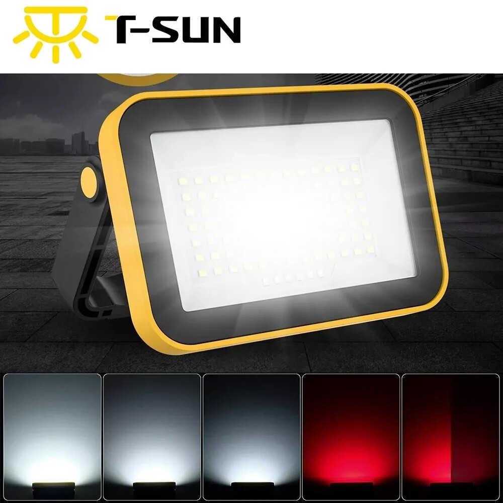 2Pack LED Battery Work Light Rechargeable Portable Flood Light for Camping