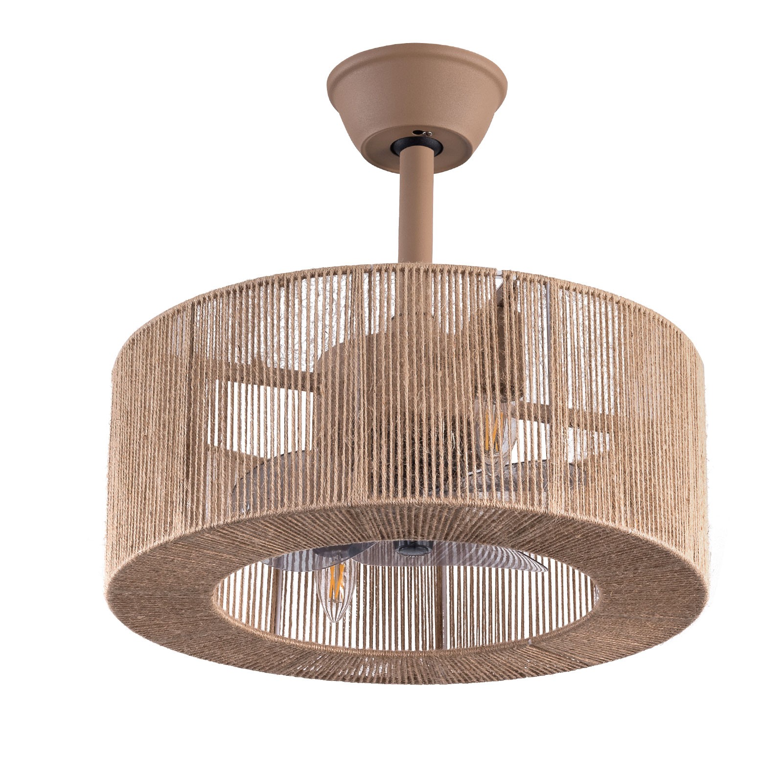 18" 6-Gears Caged Ceiling Fan Light Flush Mount Lights kit With Remote Control