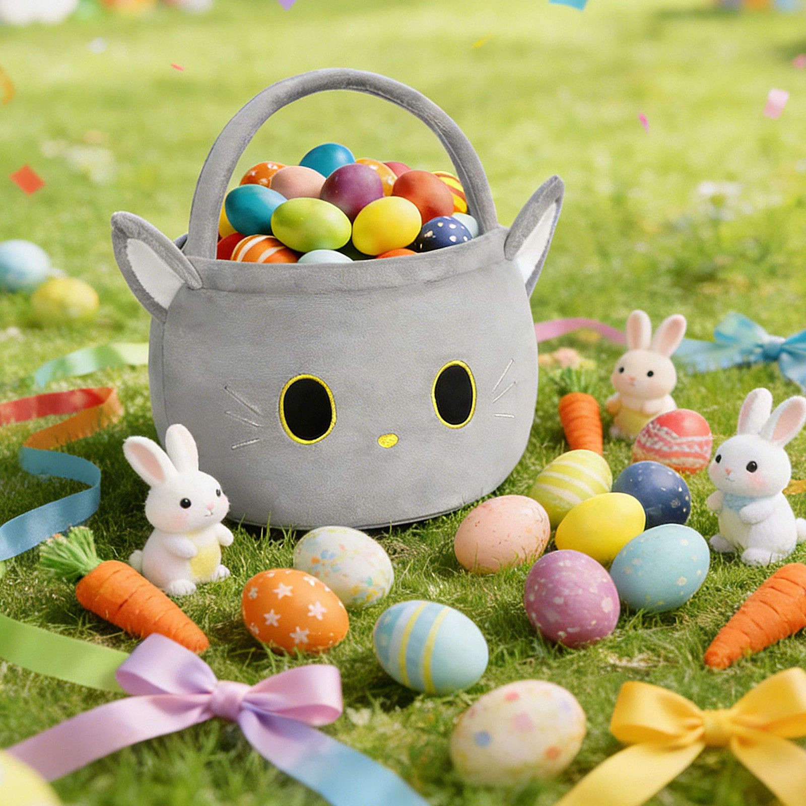 Easter Basket, Easter Baskets for Kids, Cat Baskets with Handle for Gifts Emp...
