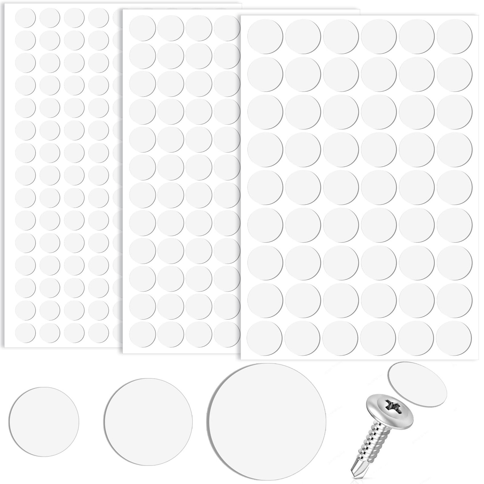Pndeyo 290pcs Self-Adhesive Screw Cover Stickers, PVC Non-Faded Screw Hole Co...