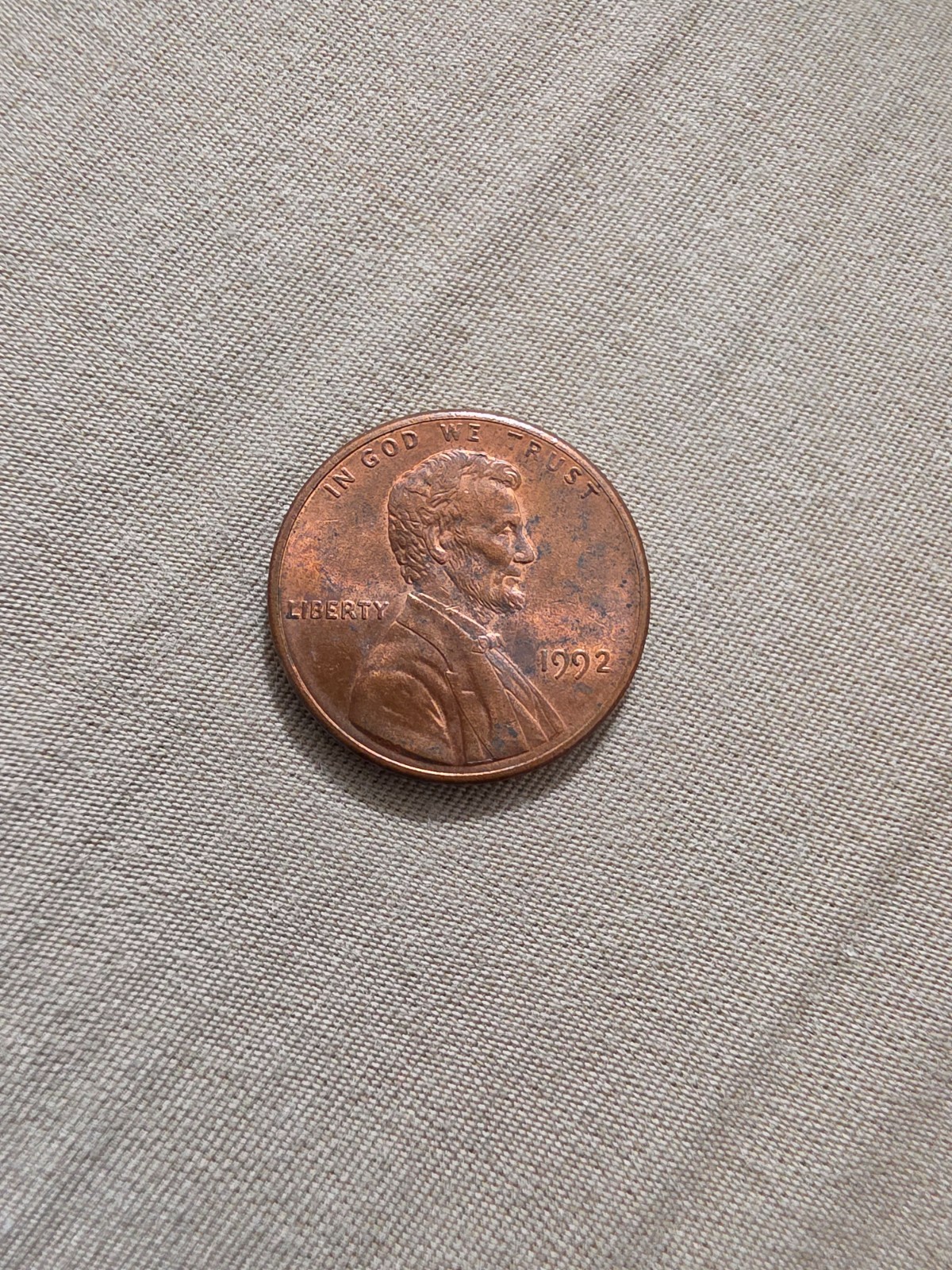 1992 Close AM BN Lincoln Penny