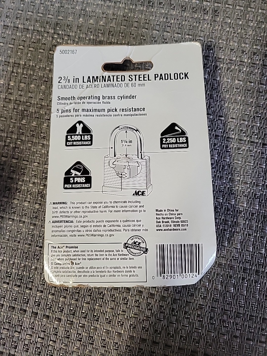 Laminated Steel High Security Double Locking Padlock 2 3/8" 5002167