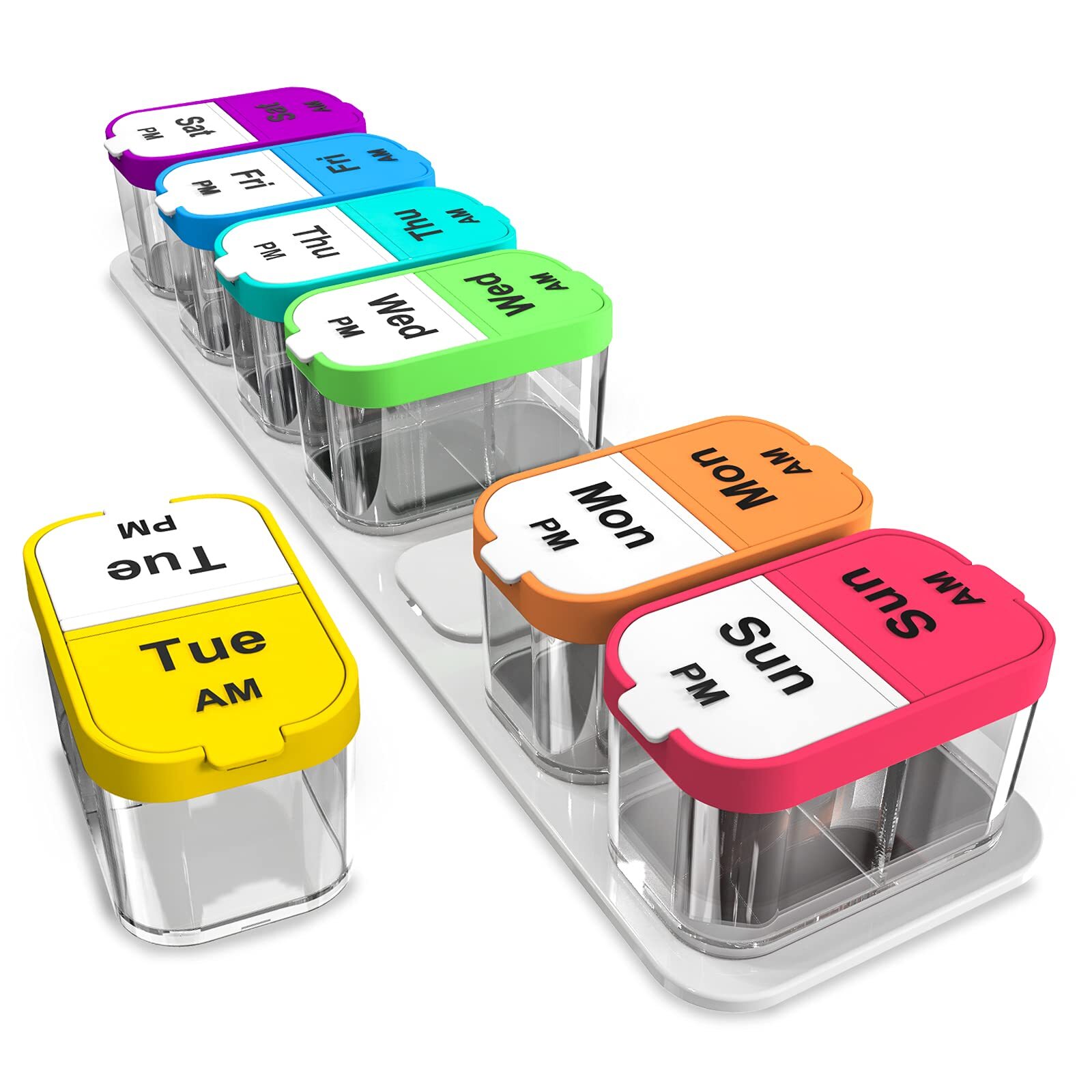 Extra Large Weekly Pill Organizer 2 Times A Day Pill Box 7 Day Am Pm To Hold Dai
