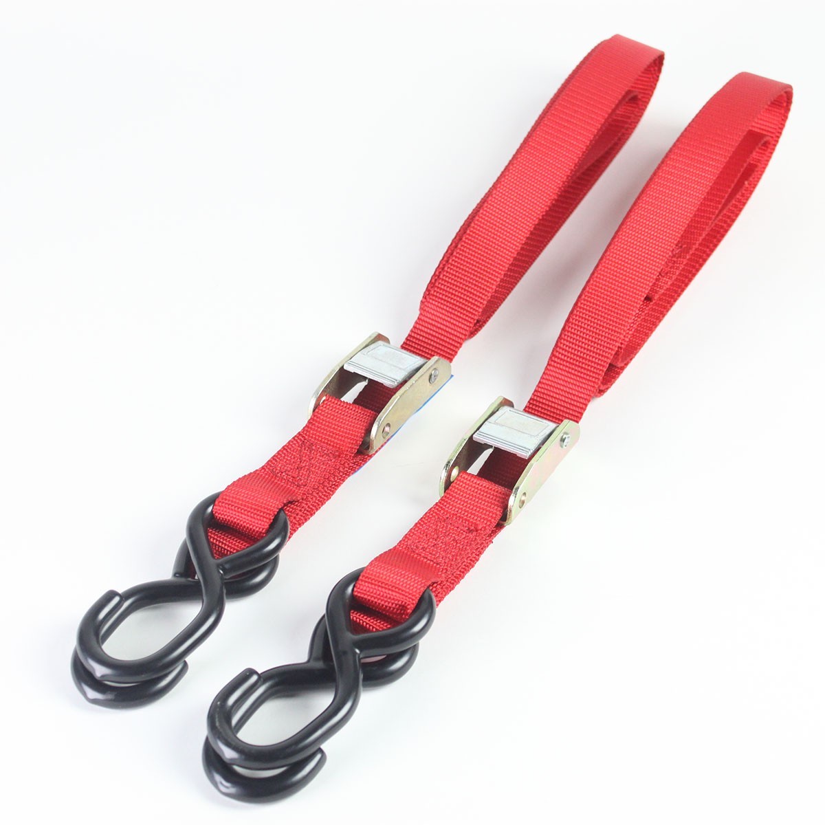 Bike It Motorcycle Tiedown 2 Piece Autolock Red Straps 1.8M X 25MM BC6130 - T