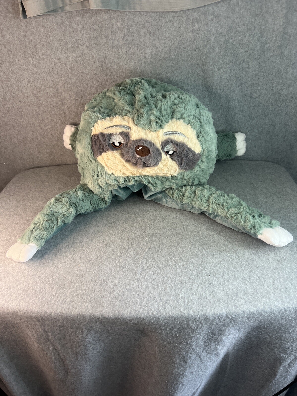 PhiloDogs Plush Sloth Hat Costume Headwear Green & Grey Super Soft