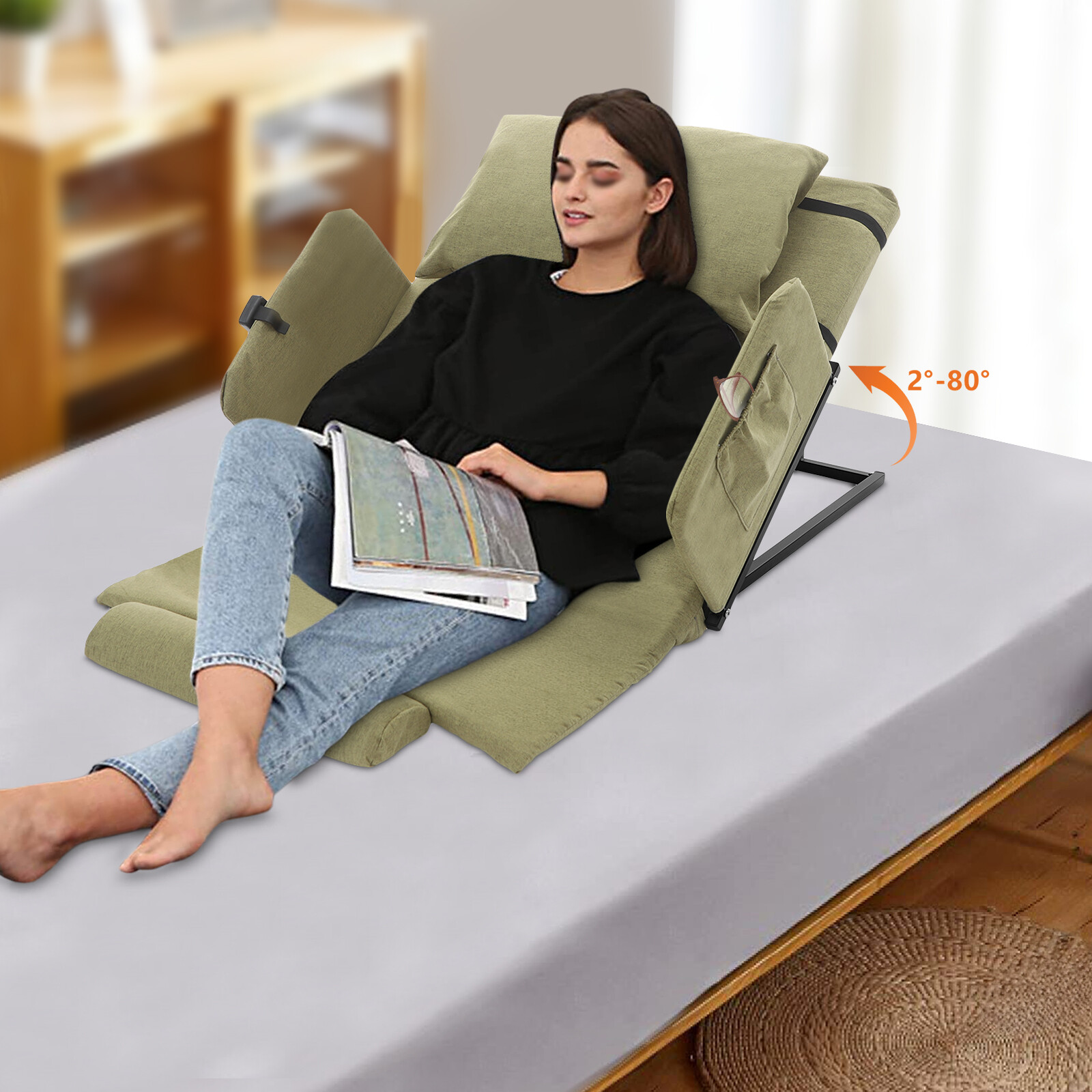 Green Electric Lifting Adjustable Bed Back Rest Electric Auxiliary Backrest