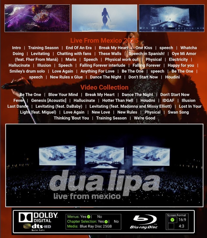 DUA LIPA Live From Mexico 2025 + Video Collection (BLU-RAY)