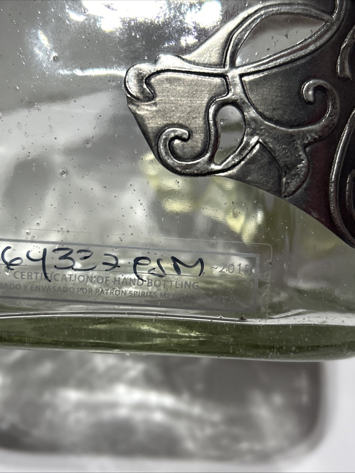 Patron Silver 1492 Tequila Limited Edition 2015 Liter bottle + cork EMPTY!