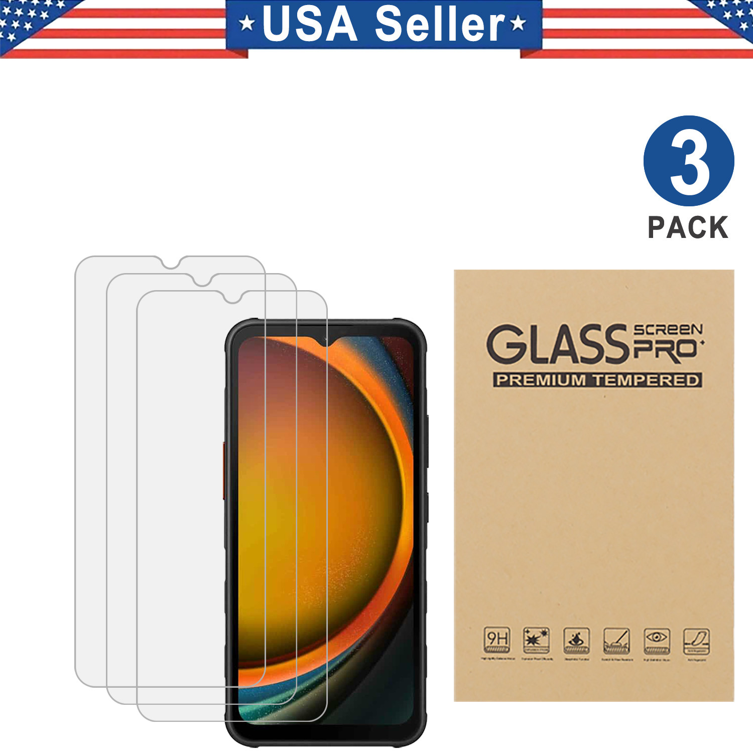 3PK Tempered Glass Protector For Samsung Galaxy X Cover 7 PRO
