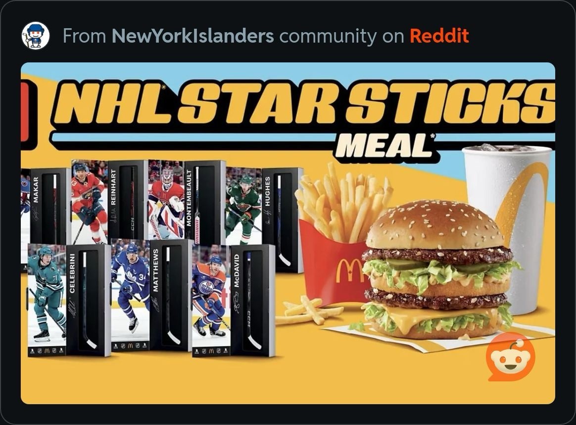 McDonald's NHL Star Sticks 2025-2026 Canada Exclusive YOU PICK!