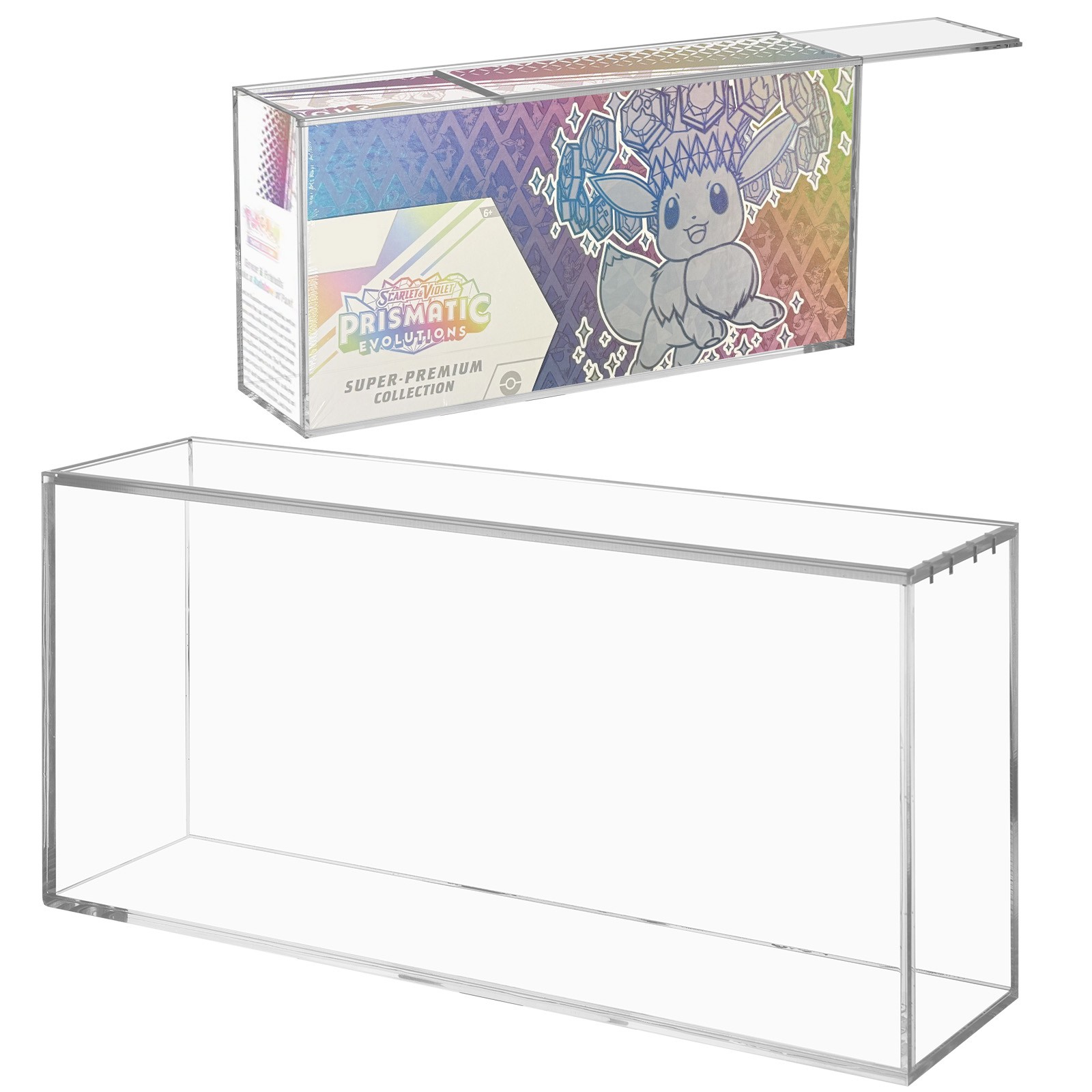 Magnetic Acrylic Display Case for Pokémon Prismatic Evolutions SPC Box 6mm Thick