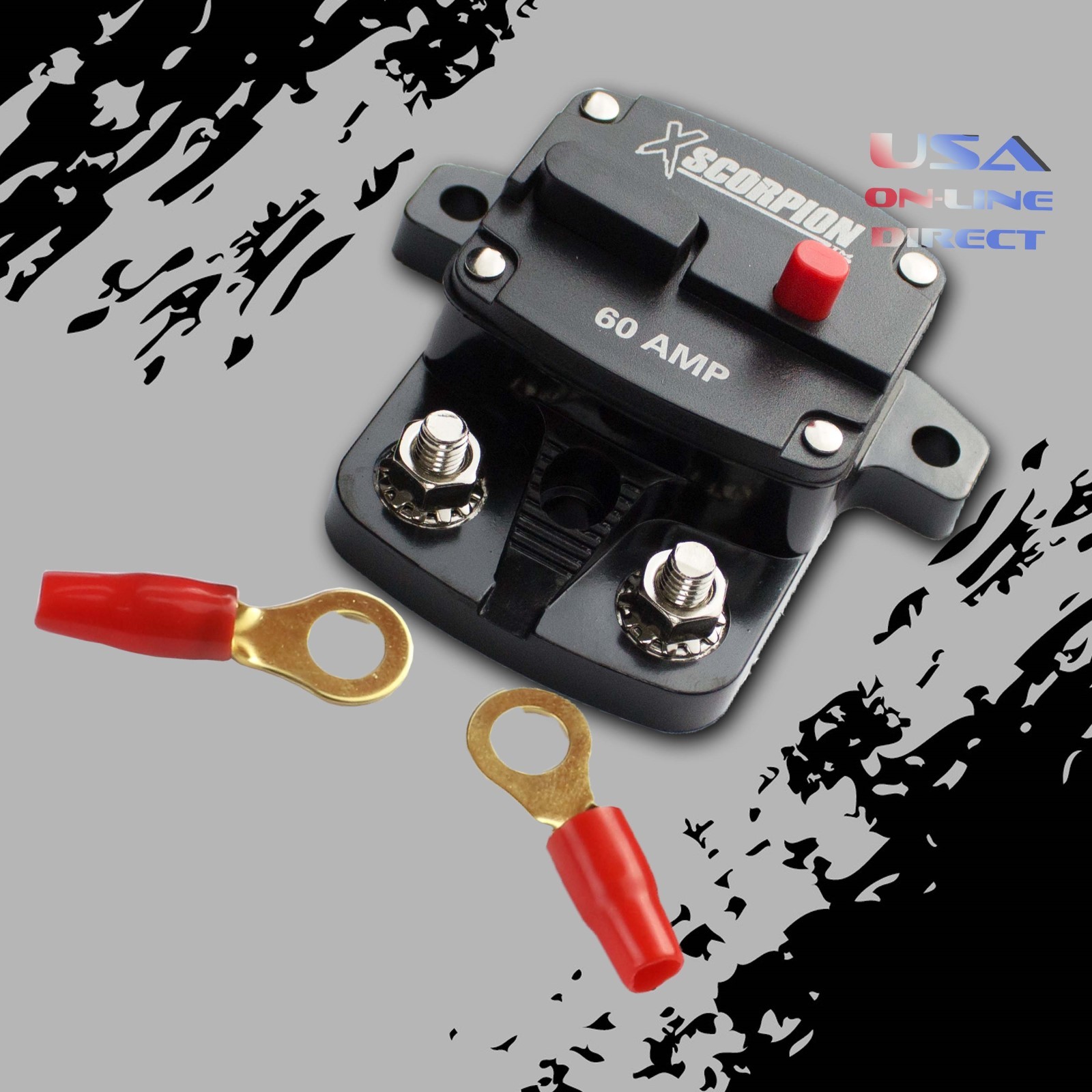 60 AMP IN-LINE POWER MARINE RATED CIRCUIT BREAKER REPLACES FUSE HOLDER 12Volt