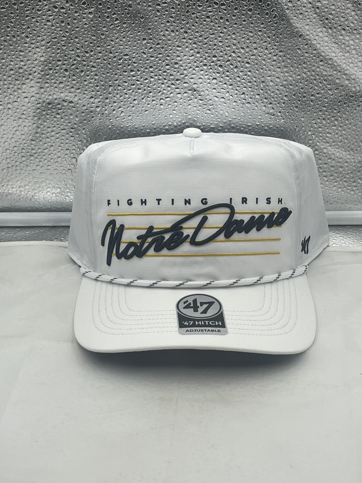 Notre Dame Fighting Irish NCAA '47 Brand White Rope Script Hitch Adjustable Hat