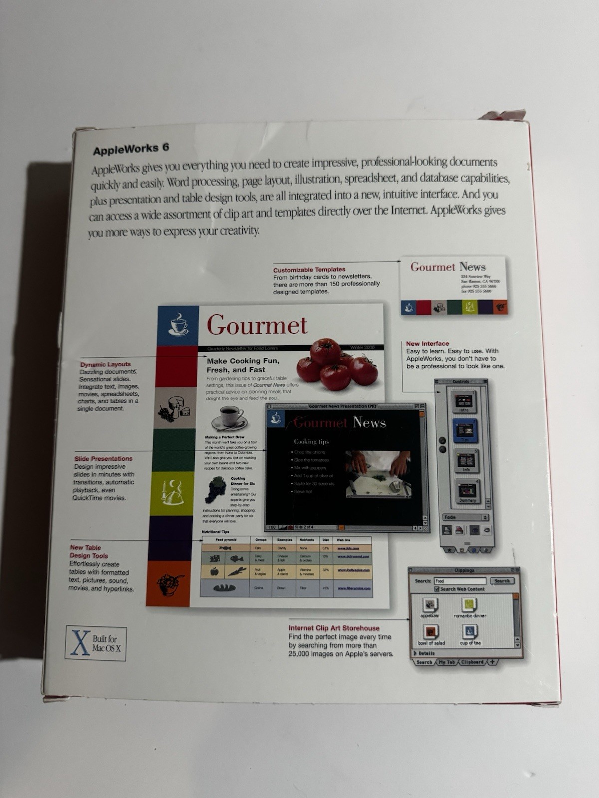 APPLEWORKS 6 Version 6.2 Software Application for Mac OS X New In Box