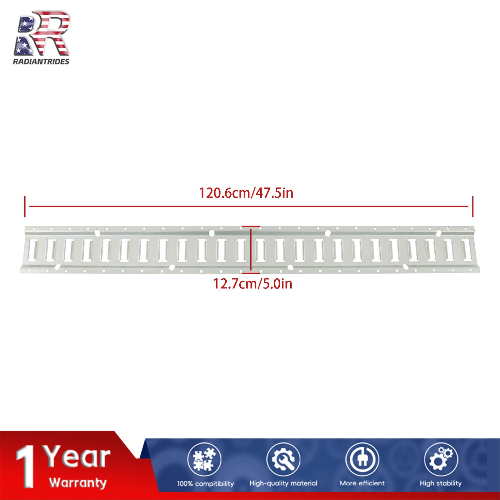 Horizontal Silver E Track Rails 4 Pack 4 Foot Fit For Enclosed Cargo Trailer