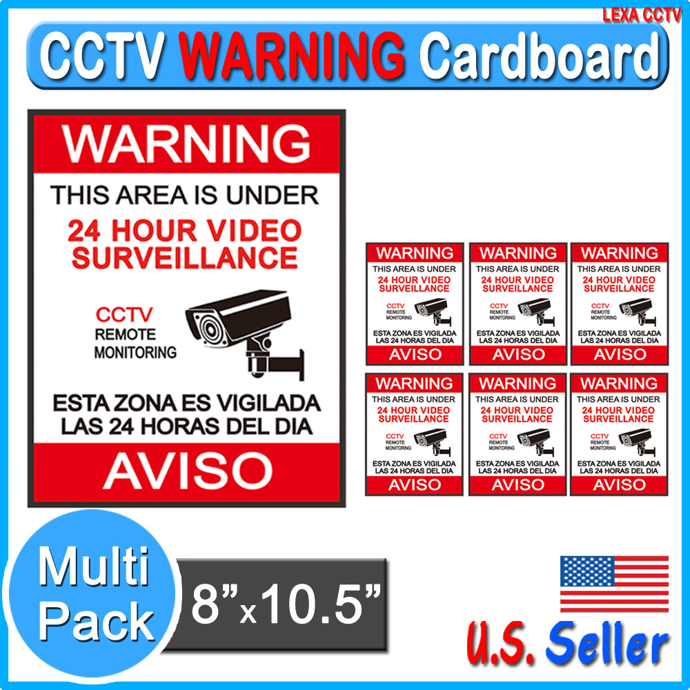 1 5 10 20 50 Pack CCTV Camera Video Surveillance Warning Sign Alert