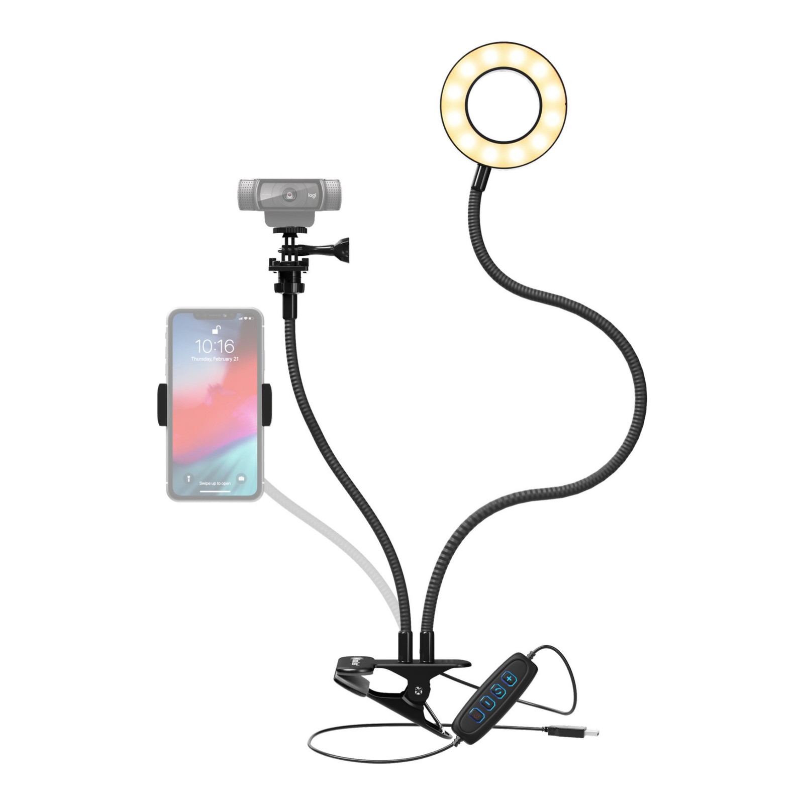 Knox Gear Webcam Stand with Selfie Ring Light VLOG Accessory MUST HAVE