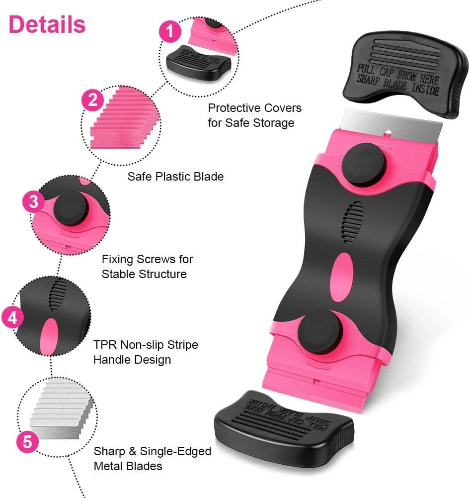 Razor Blade Scraper, 2-in-1 Scraper Tool, Multi-funtional Cleaning Razor Scraper