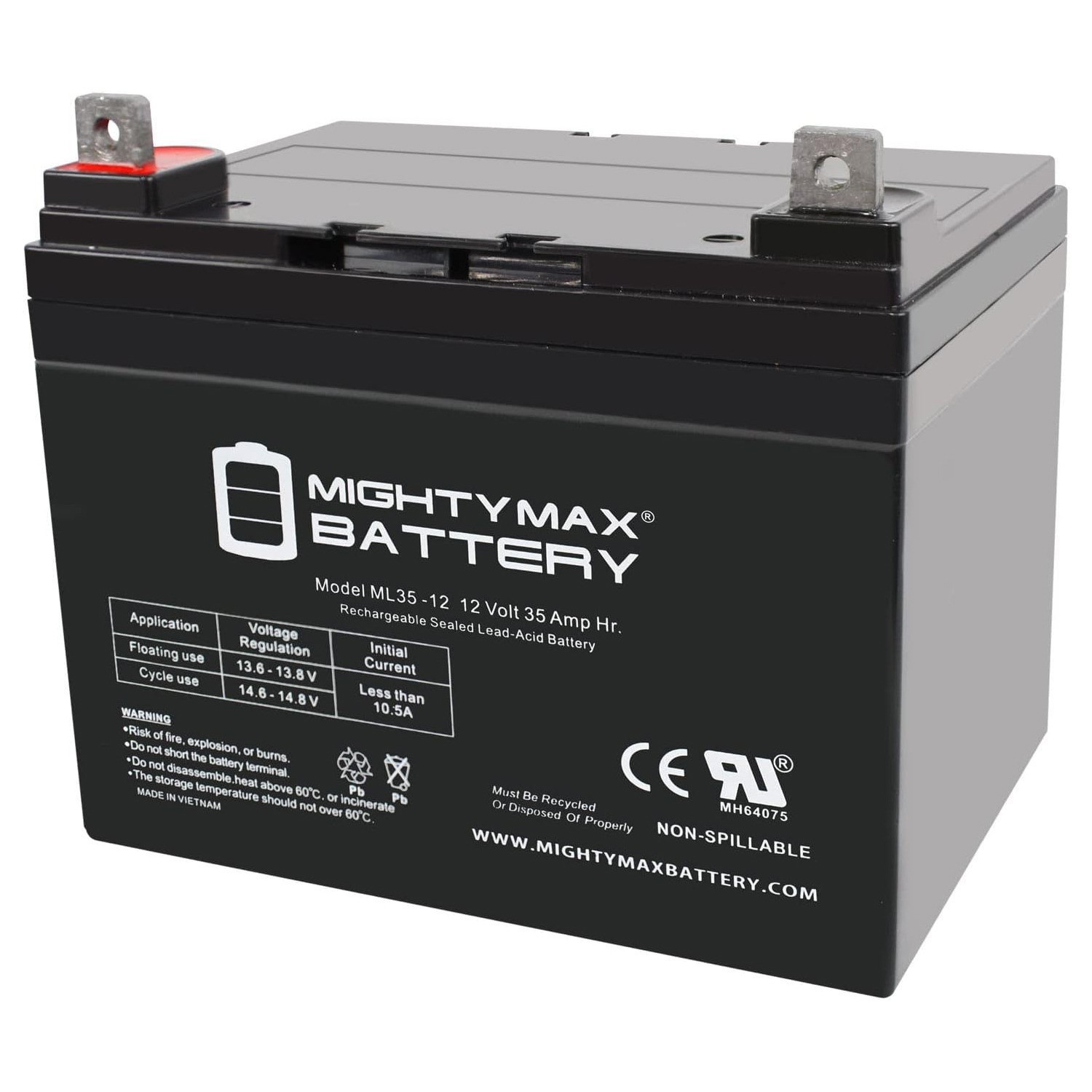 Mighty Max 12V 35AH SLA Replacement Battery for Pride Victory Scooter