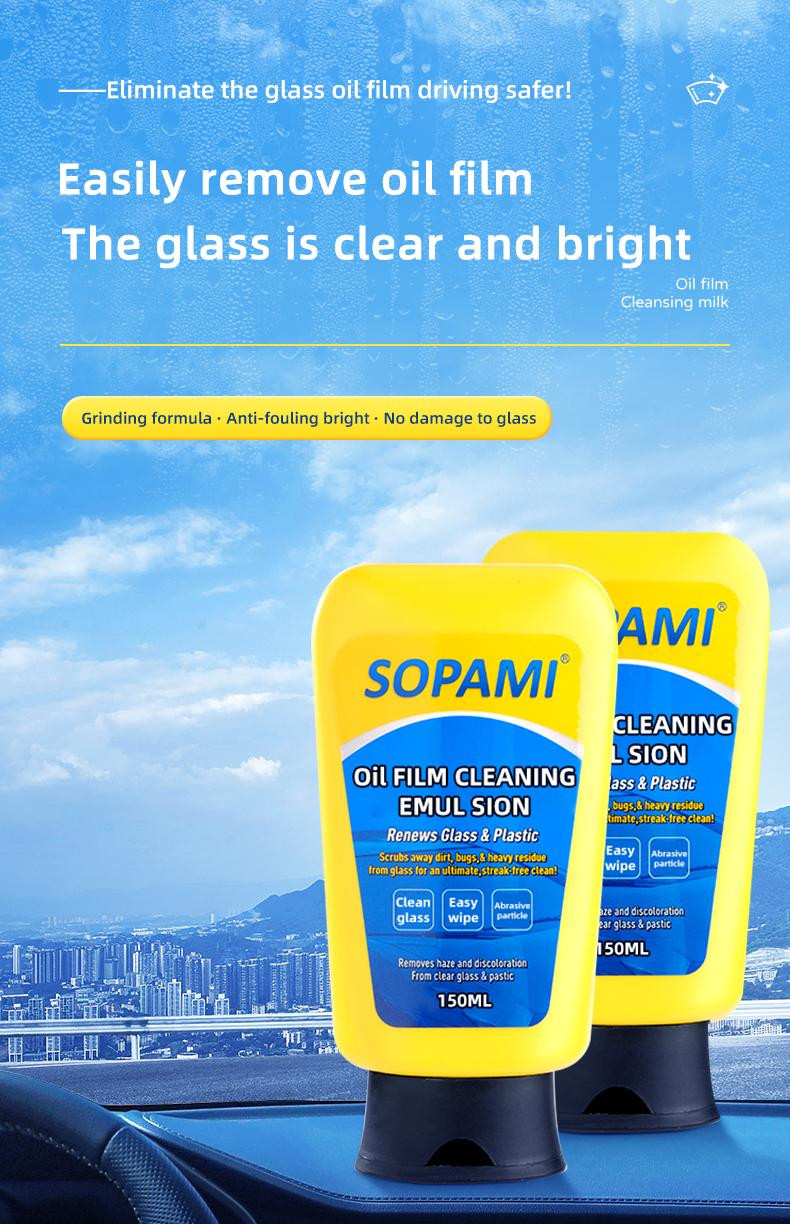 2X Sopami Oil Film Cleaning Emulsion renews glass & plastic 150g new