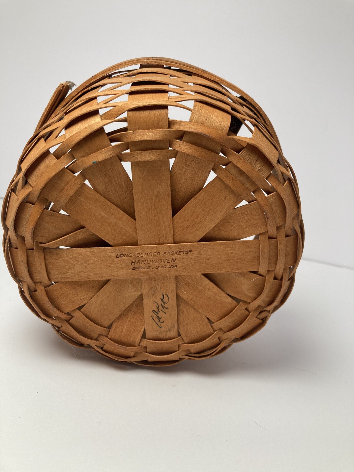 Longaberger Brown Round Shape Storage Basket With Double Handles