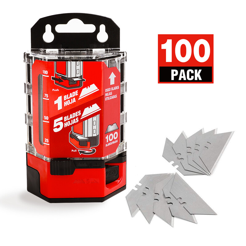 Goldblatt 100-Packs Utility Knife Blades SK2M Steel Premium Tempered w/Dispenser