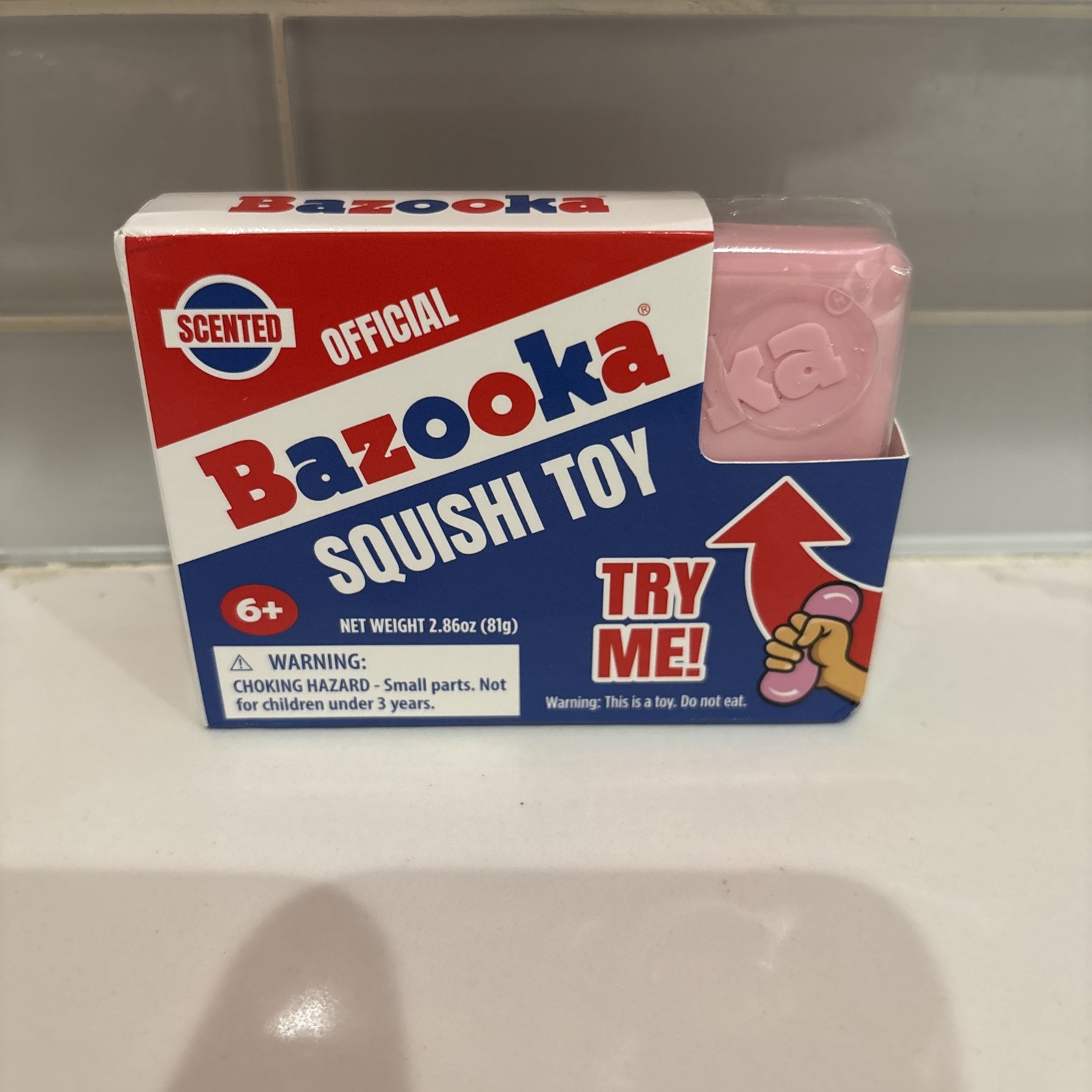 Bazooka Gum Squishy Toy by Incredible Toys, Scented, Block of Gum Squeeze Fidget