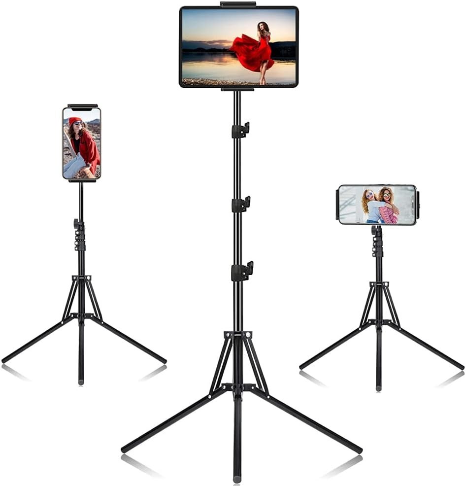 Adjustable 65 Inch Height Tripod Stand for iPad and Tablets