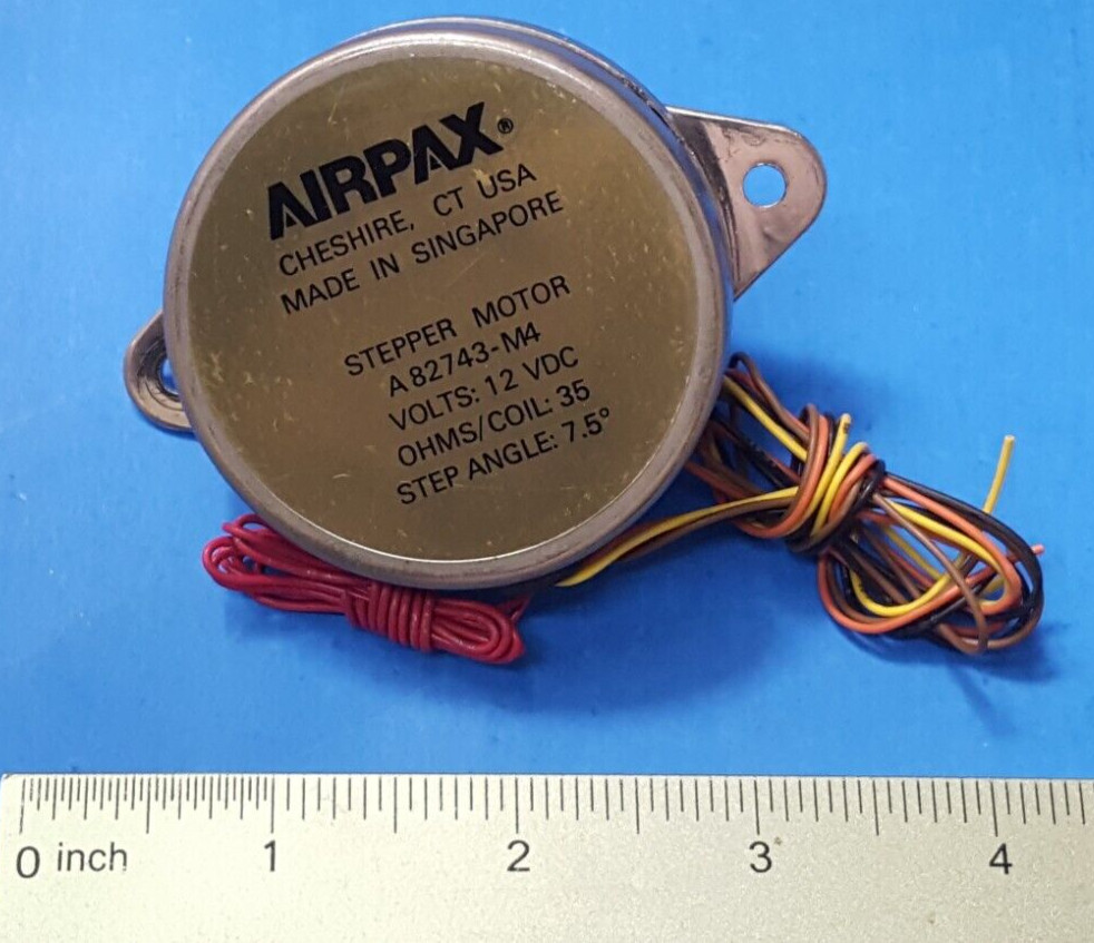 STEPPER MOTOR , A82743-M4 , AIRPAX , 12VDC , 35 OHM , 7.5 DEGREE