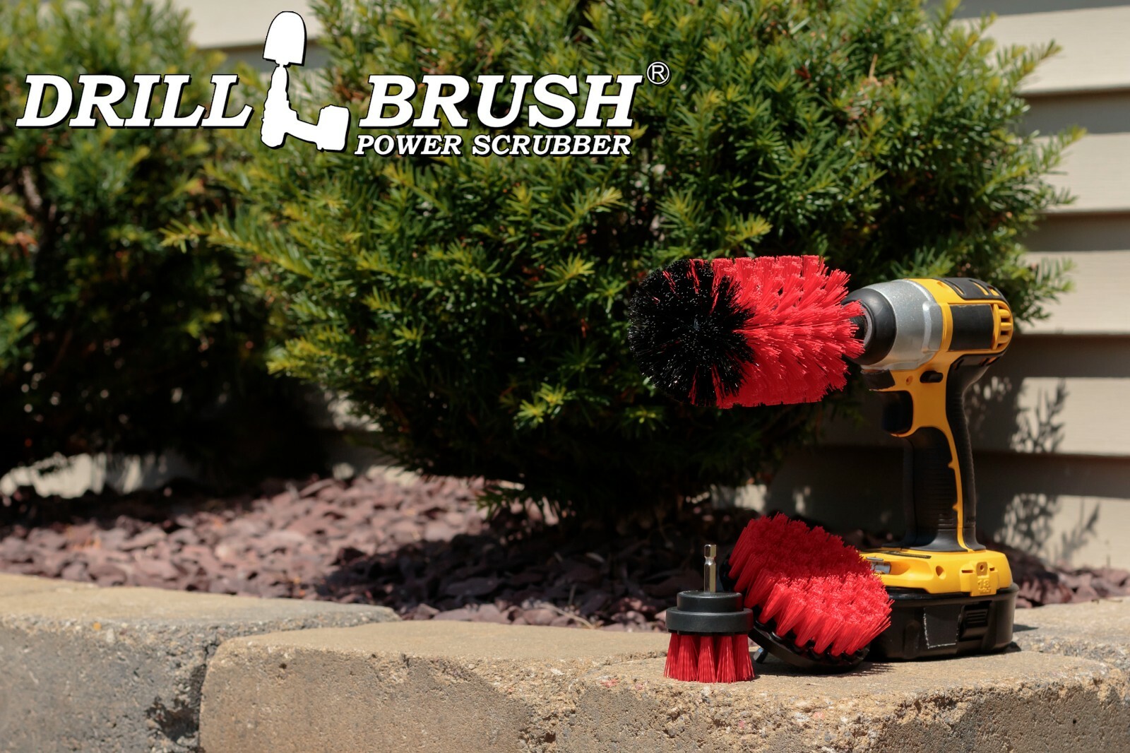 Outdoor Cleaning Drill Brushes - Garage Drill Brush Kit