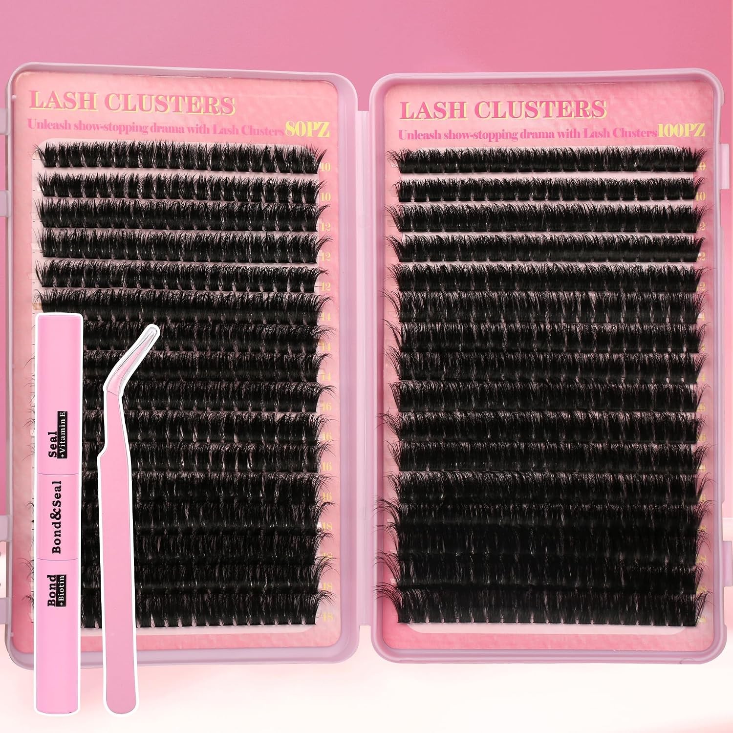 Lash Clusters 80D 100D C Curl Lash Clusters Kit DIY Lash Extension Kit 640Pcs 10