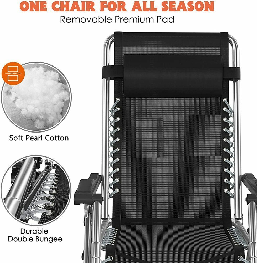 Begonia.K Zero Gravity Chair Lounge Reclining Chair Sleeping Chaise for Adult