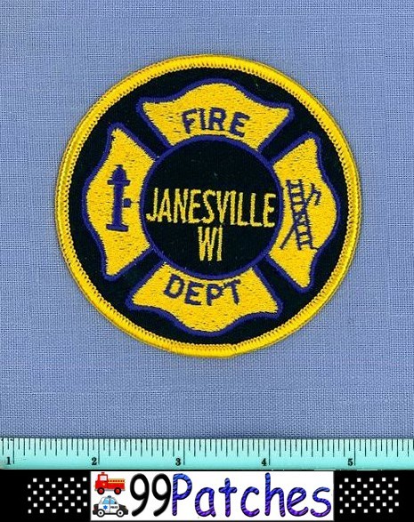 JANESVILLE WISCONSIN Fire Rescue Shoulder Patch HYDRANT LADDER 1D